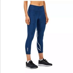 2XU Women's Compression Tights XL MidRise 7/8 Blue